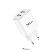 HOCO Блок питания C62A 2 порта USB 2.1A (белый) 4944