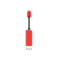 HOCO LS11 Переходник 8-pin / 3.5mm + заряд (красный) 6384