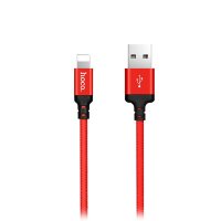 HOCO USB кабель X14 lightning 8-pin нейлон 2м (красный) 2899