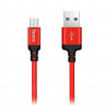HOCO USB кабель micro X14 нейлоновый 2м (красный) 2908 - HOCO USB кабель micro X14 нейлоновый 2м (красный) 2908