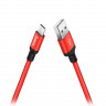 HOCO USB кабель micro X14 нейлоновый 2м (красный) 2908 - HOCO USB кабель micro X14 нейлоновый 2м (красный) 2908