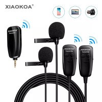 XIAOKOA Двойной Беспроводной компактный петличный микрофон модель UHF для камеры / телефона (для 2-х человек) (136033)