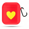 Кейс TPU &quot;Сердце&quot; AirPods (красный) 0195 - Кейс TPU "Сердце" AirPods (красный) 0195