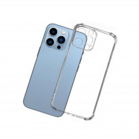 Чехол для iPhone 13 Pro силиконовый усиленный с защитой для камеры (прозрачный) 29238