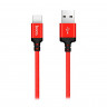 HOCO USB кабель X14 Type-C нейлон 3A, длина: 2 метра (красный) 2929 - HOCO USB кабель X14 Type-C нейлон 3A, длина: 2 метра (красный) 2929