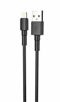 CHAROME USB кабель lightning 8-pin C21-03 2.4A, 1 метр (чёрный) 7084