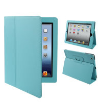 Чехол книжка кожаная серии Basic для iPad 2 / 3 / 4 (голубой) 0370
