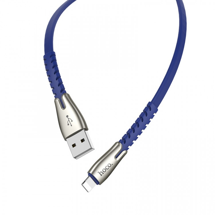 HOCO USB кабель 8-pin U58 2.4A 1.2м (синий) 2173