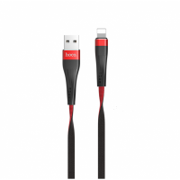 HOCO USB кабель 8-pin U39 2.4A 1.2м (чёрно-красный) 7343