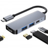 BRONKA Хаб Type-C 4в1 (USB 3.0 х1 / USB 2.0 х1 / HDMI х1 / PD х1 ) серый космос (Г90-31538) - BRONKA Хаб Type-C 4в1 (USB 3.0 х1 / USB 2.0 х1 / HDMI х1 / PD х1 ) серый космос (Г90-31538)