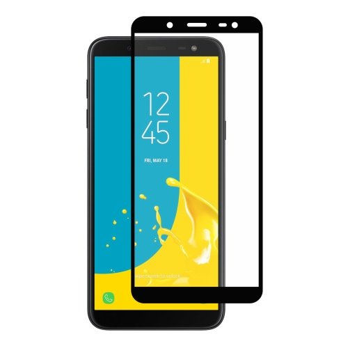 Стекло для Samsung Galaxy A6 2018 / J6 2018 полная проклейка (чёрный) 5623