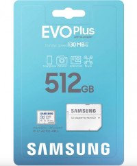SAMSUNG Флэш карта EVO Plus V30 microSD 512Gb 130Mb/s + адаптер (Г30-79936)