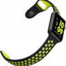 Ремешок силиконовый для Apple Watch 42mm / 44mm / 45mm спортивный Nike (чёрно-салатовый) 1231 - Ремешок силиконовый для Apple Watch 42mm / 44mm / 45mm спортивный Nike (чёрно-салатовый) 1231